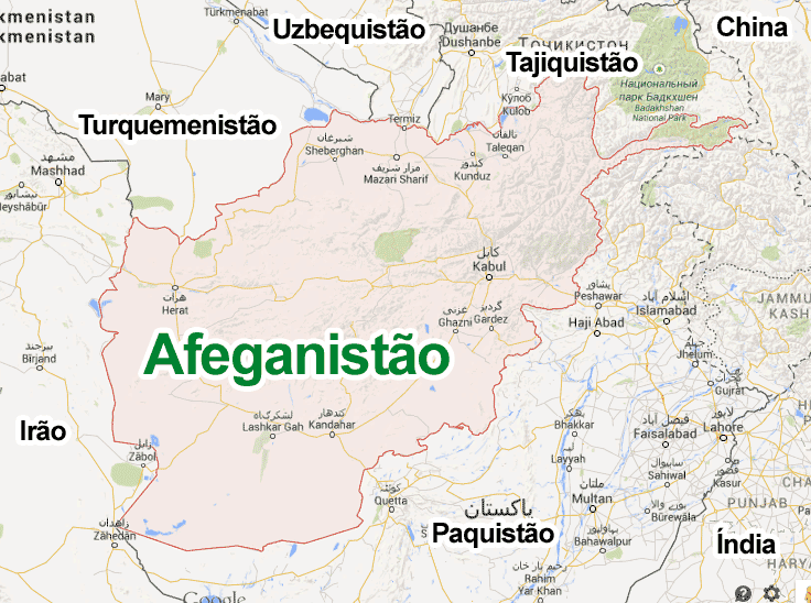 Mapa do Afeganistao