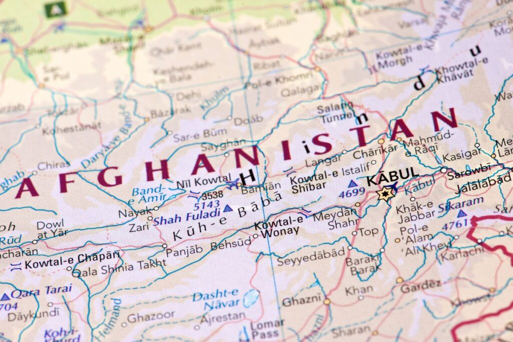 Mapa do Afeganistao